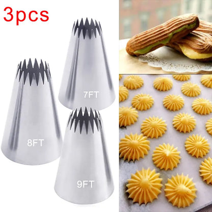 7FT 8FT 9FT Cake Decorating Tips Set Russian Open Star Piping Nozzles Tips Cupcake Cookies Icing Piping Pastry Nozzles - 7FT 