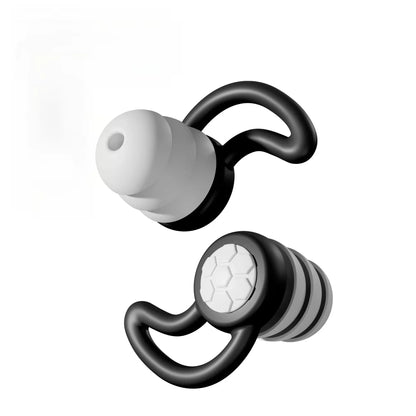 Silicone Noise Cancelling Earplugs Noise Filter Sleep Swimming Waterproof Three Layer Mute Earplugs - Black