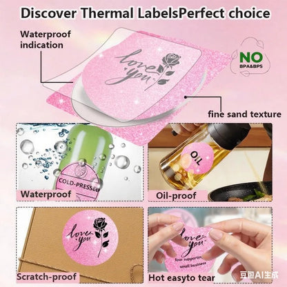 Munbyn/Nelko Holographic Laser Label Sticker Matte Silver Thermal Paper for M110 M220 M200 E210 P50 PM220 DETONG P1 WP9520 Ma