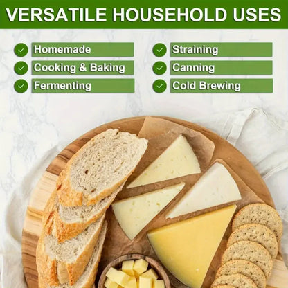 3pcs 100% Unbleached Cheese Cloths, 50.8x50.8cm Hemmed Edge, Reusable for Straining, Yogurt & More (Grade 100)
