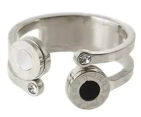 Crystal High End Non Tarnish Fashion Geometric Open Gold Plated Stainless Steel Rings for Women Wedding Ring Jewelry