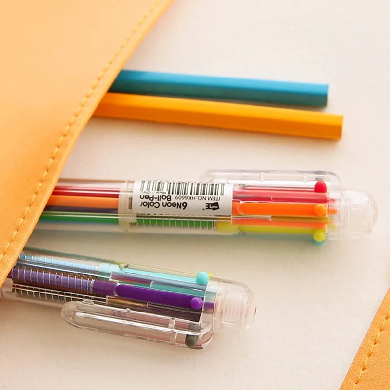 10Pcs Transparent Cartoon Ballpoint Pen Creative Cute Colorful Swivel Supplies School&Office Supplies