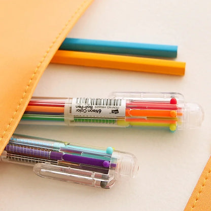 10Pcs Transparent Cartoon Ballpoint Pen Creative Cute Colorful Swivel Supplies School&Office Supplies