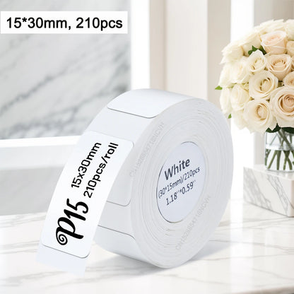 1PK Marklife P15 Printer Label Sticker 12x40mm 15x30mm 15x50mm Thermal Label Paper Compatible with P15 P12 P11 D30 Q30 Labele