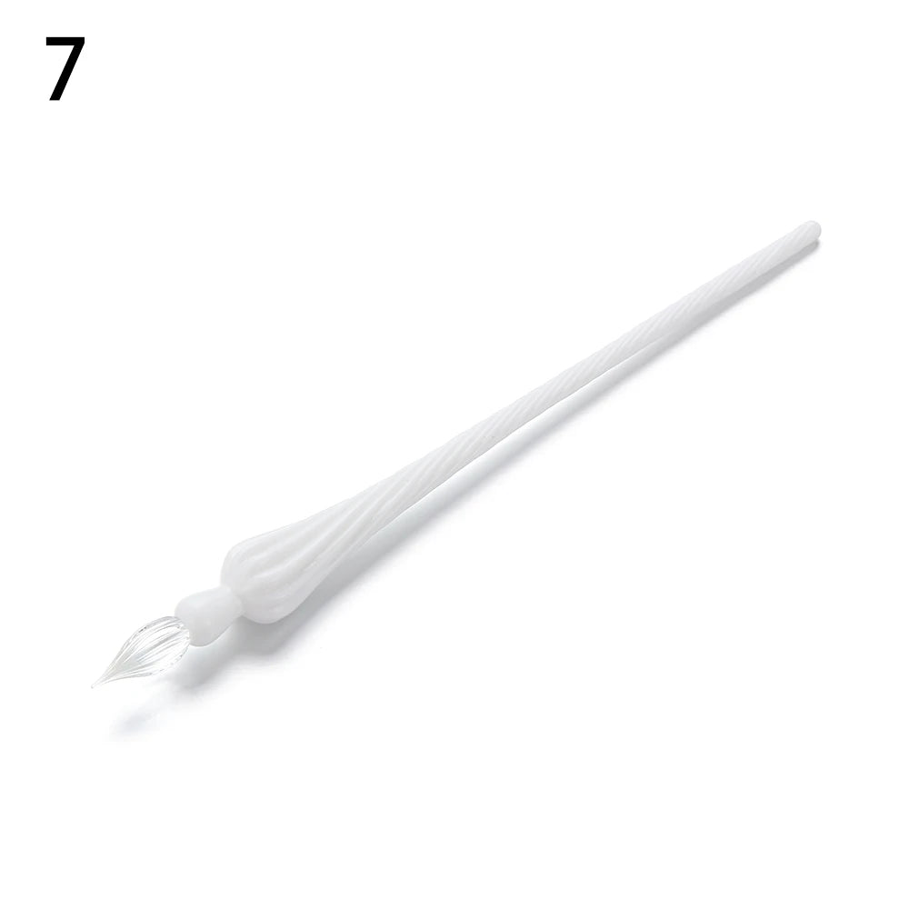 Vintage Glass Dip Dipping Pen Art Painting Supplies Reusable Filling Ink Signature Calligraphy Fountain Pen - Type1-7
