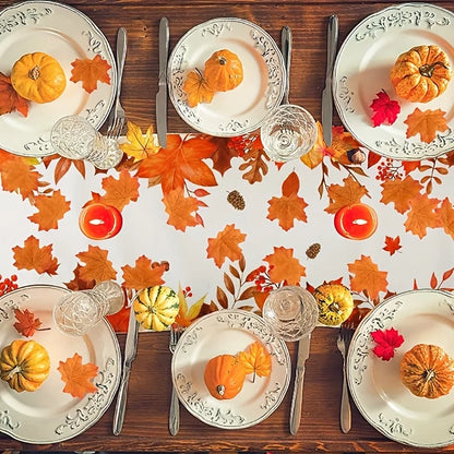Autumn Leaves Thanksgiving linen Table Runners Fall Maple Leaf Dresser Scarf table decor holiday wedding party dining home de