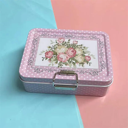 Vintage Metal Storage Canister with Lid – Durable Cookie & Candy Box, Aesthetic Organizer, Ideal Gift for All Occasions - Pin