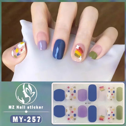 Nail Sticker Full Cover Waterproof Nail Art Manicure Decoration Sweet DIY Nail Decail Rhinestones Self Adhesive Manicure INS 