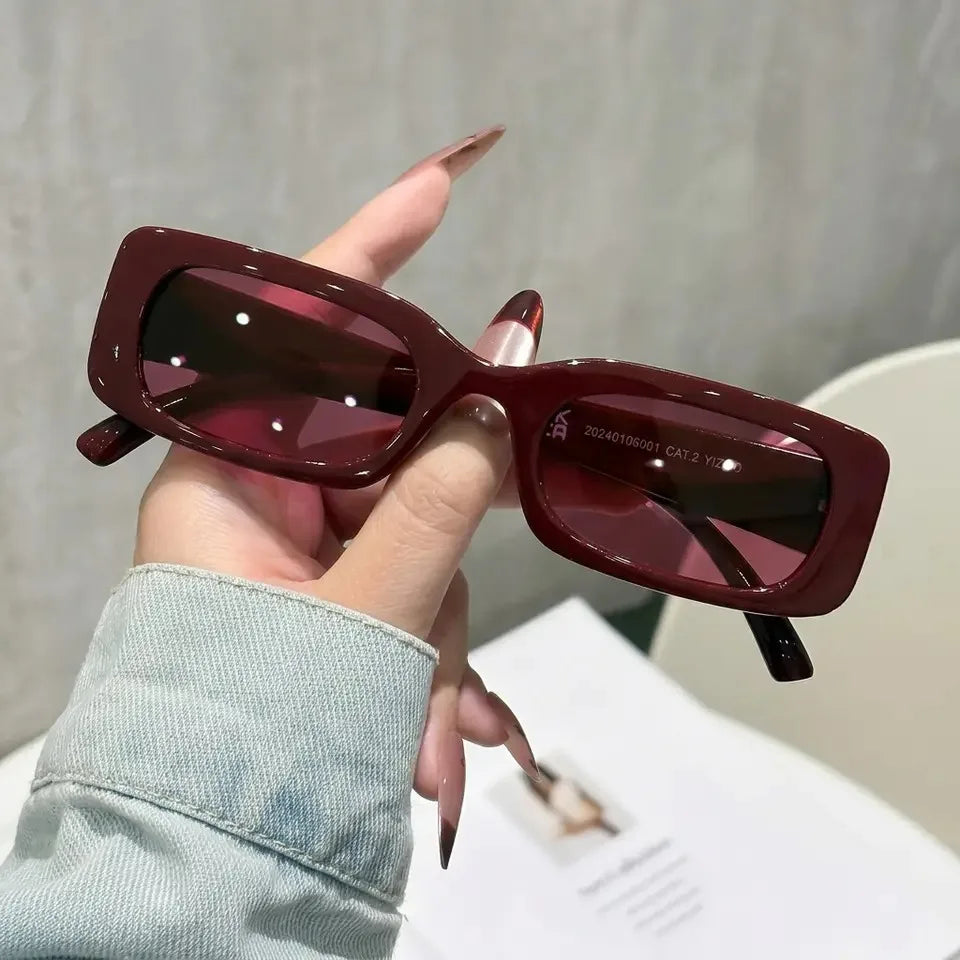 Sexy Small Oval Women's Sunglasses 2025 New Fashion Leopard Brown Hot Sun Glasses Female Retro Colorful Shade Eyeglass - wine