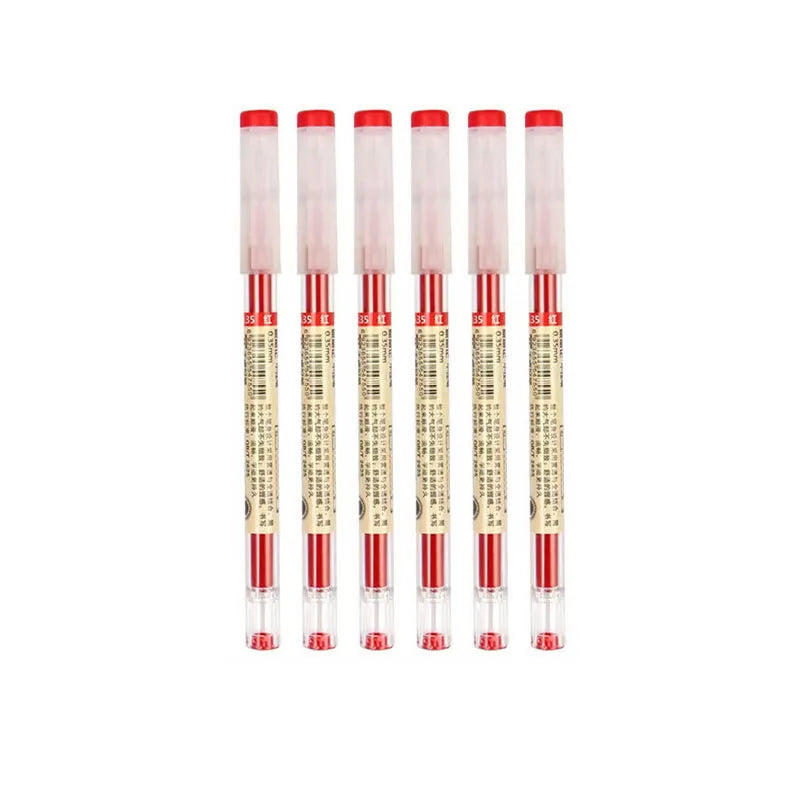 Japan Fine Point Pen 0.35mm Black Blue Red Ink Gel Pen Ballpoint Pen School Office Student Writing Stationery Supply - 6pen r