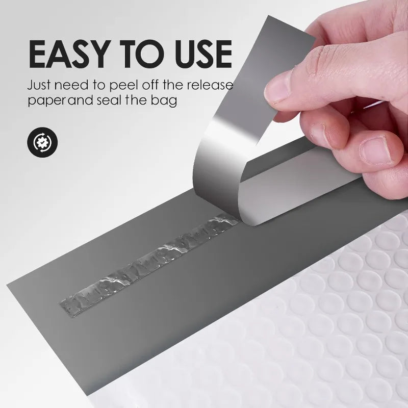 White Self-Sealing Bubble Envelopes Bag Waterproof Mailers Shipping Envelope Pouch Packaging Bags Storage Organizer