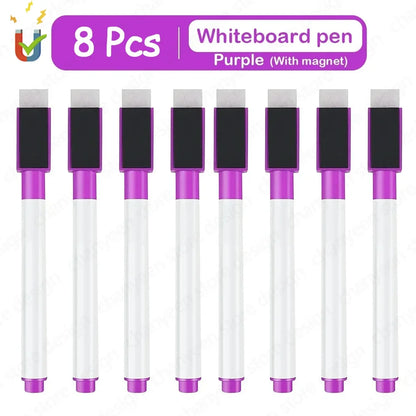 4/8Pcs Magnetic Erasable Whiteboard Pen Color Options Numbering Stationery Office Teaching Supplies for Blackboard Student No