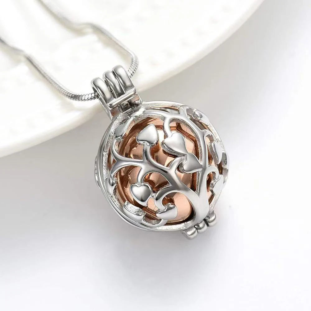 Cremation Locket Necklace Tree of Life Memorial Urn Jewelry For Ashes For Women Men Keepsake Pendant Necklace