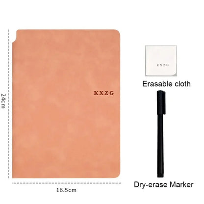 1 Pcs Reusable Whiteboard Notebook Set With Whiteboard Pen Erasing Cloth Leather Memo Pad Weekly Planner Portable Stylish Off