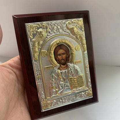 Orthodox Wood Jesus Icon Home Decoration Virgin Mary Christmas Easter Baptism Decor Church Souvenirs - Chocolate