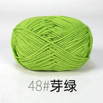 50g 4ply Milk Cotton Knitting Wool Yarn Needlework Dyed Lanas For Crochet Craft Sweater Hat Dolls Sewing Knitting Tools - 48