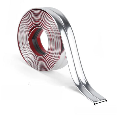 1pc 2cmx3m Self-Adhesive Decorative Trim Tape, PVC Wall Strip for Tile Edging & Corner Finishing - Silver