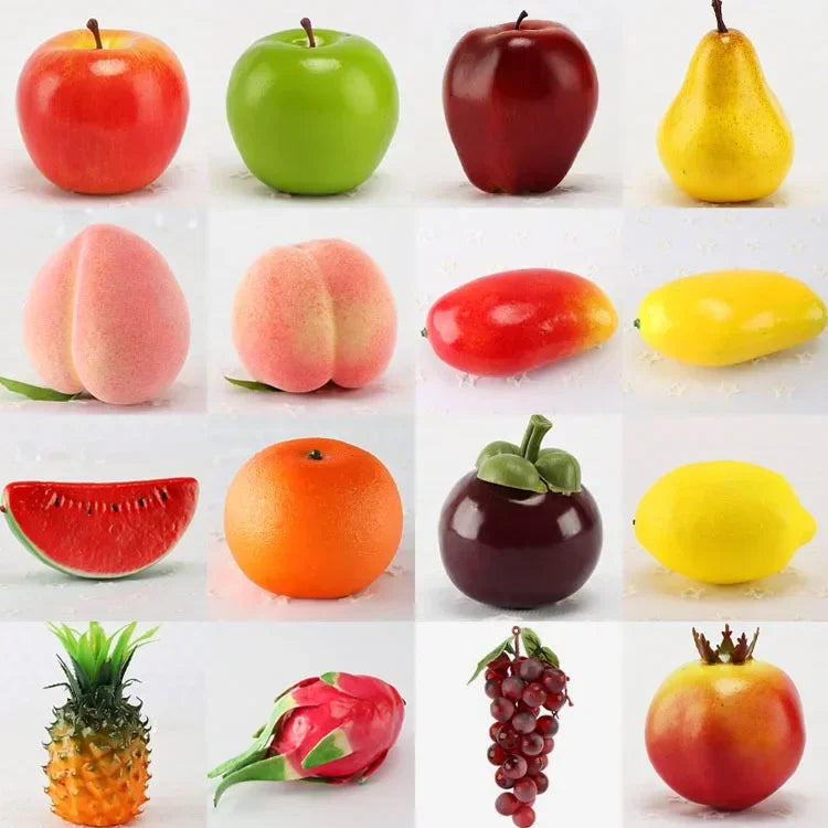 Artificial Fruits and Vegetables Home Decoration Fake Orange Peach Apple Pear Grape Lemon Peach Ornament Food Photography Pro