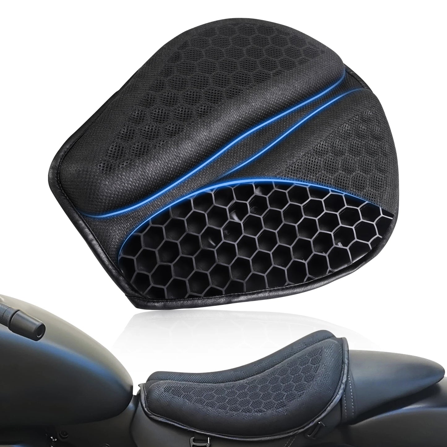 Motorcycle Seat Cushion 3D Honeycomb Anti-slip Motorcycle Gel Seat Cushion Moto Pressure Relief Ride Seat Pad Moto Accessorie