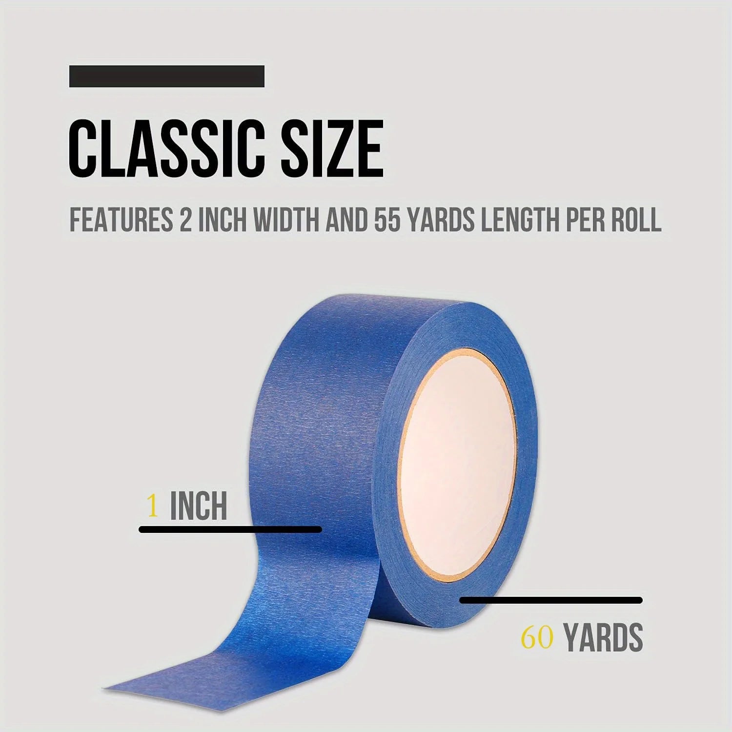 Blue Painters Tape, 1/2 inch,3/4 inch,1 inch,2 inch, Multi Size Painting Masking Tape, Clean Release Paper Tape for Home - 1 