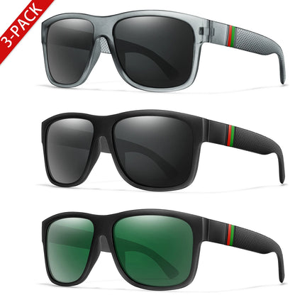 Classic Brand Men Square Polarized Fishing Sunglasses Outdoor Driving Cycling Running Goggles Vintage Large Frame UV400 - EA1