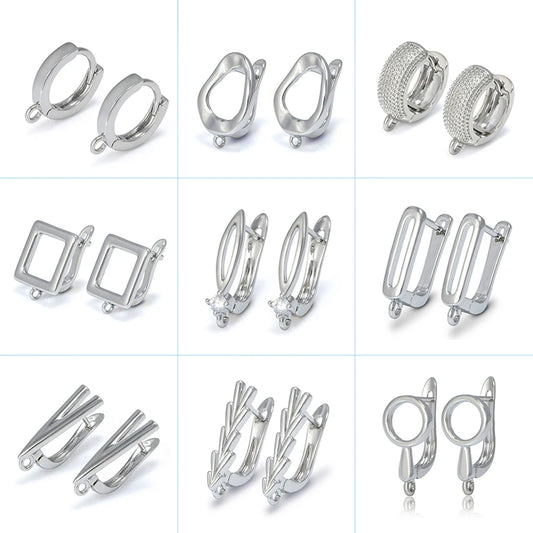 Silver Color Brass Earring Hooks for DIY Jewelry Making Handmade Silver Color Jewelry Accessories Findings Eawires