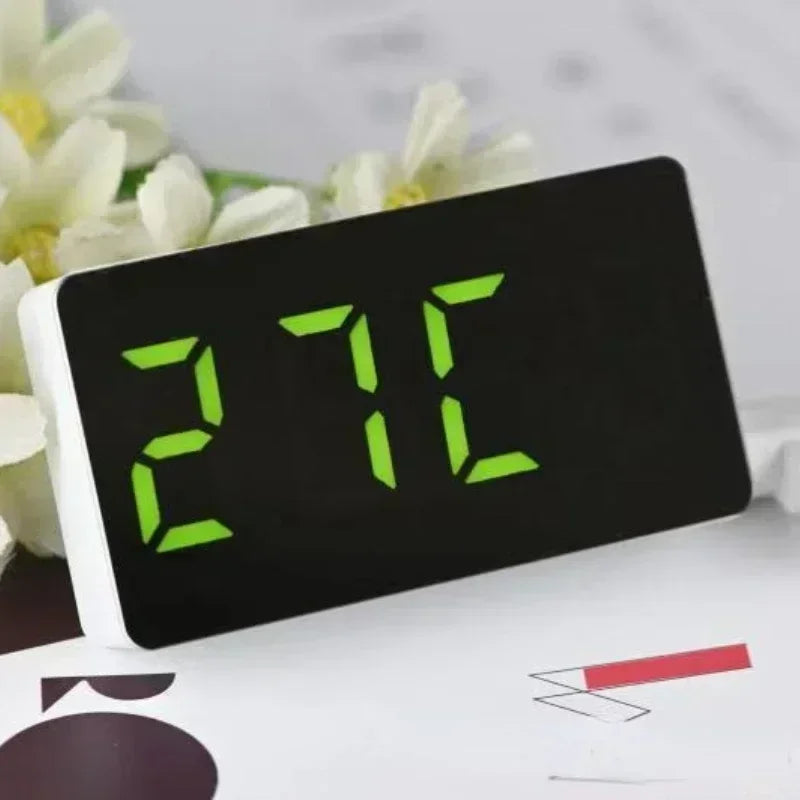 Multifunctional Mirror Table Clock Digital Alarm Snooze Display Time Night LED Light Desk Desktop Home Decor Gifts for Childr