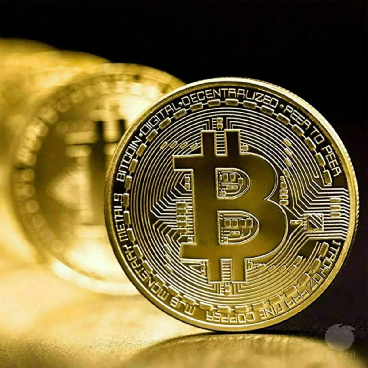 Gold Plated Bitcoin Coin Collectible Art Collection Gift Physical Commemorative Casascius Metal Antique Imitation Happy Birth