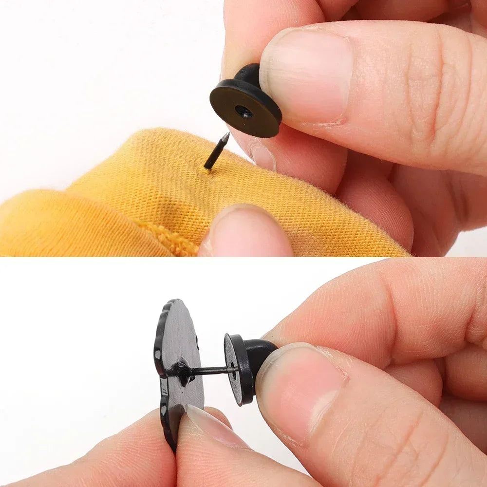 1000/50pcs PVC Rubber Pin Backs Butterfly Clutch Tie Tack Lapel Holder Clasp Pin Cap Keepers for Uniform Badges Replacement