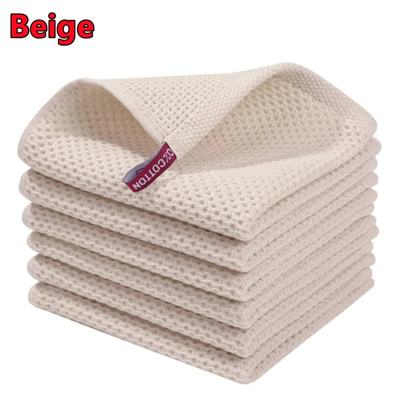 New 100% Cotton Dishcloth Ultra Soft Absorbent Kitchen Towel Household Cleaning Cloth Kitchen Tools Gadgets Wash Cloth Dish R