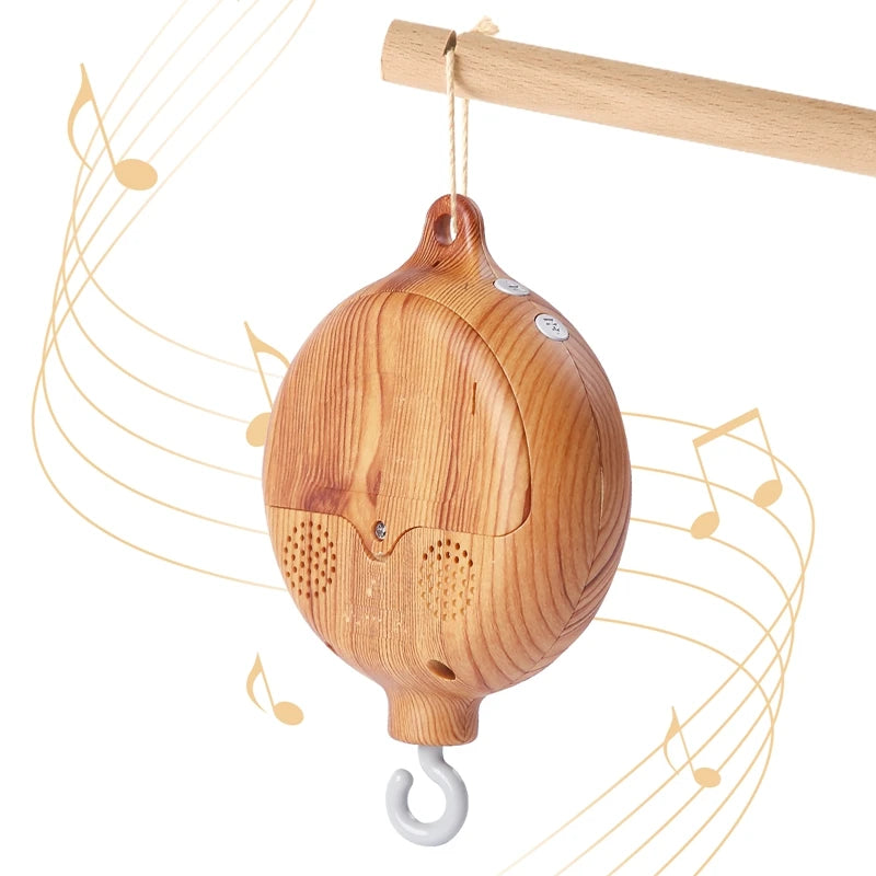 Revolving Music Box For Newborns Baby Crib Imitation Wood Color Hanging Rattle Baby Soothing Musical Toys 0-12 Months Baby Gi