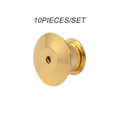 10 pieces/pack Safety Brooches Lock Locking Clasp Metal Pins Back Button Buckle Bulk Pin Keepers Brooch base Jewelry Accessor