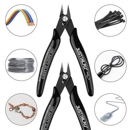 2Pcs Mini Nose Cutting Plier Electrical Wire Cable Cutter Metal Side Snips Flush Pliers Convenient Durable Tool
