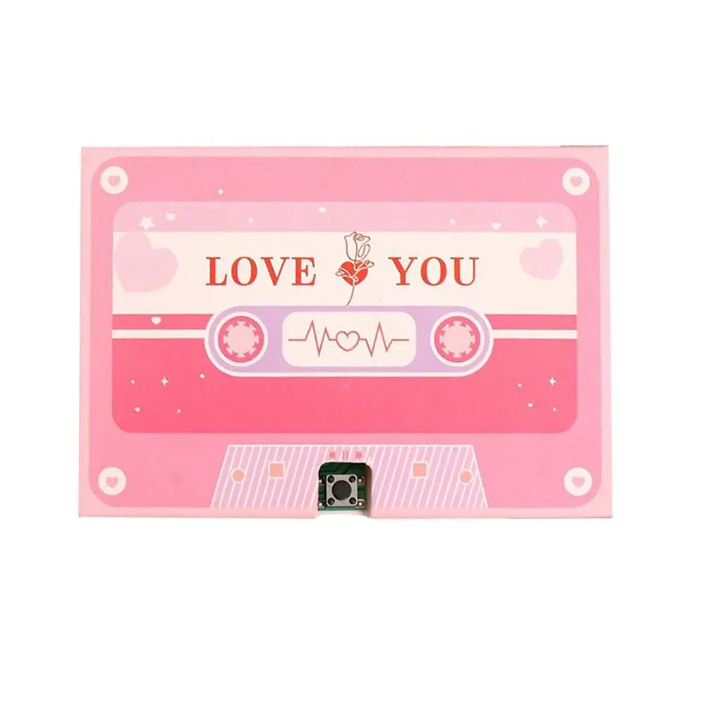 Voice Recordable Greeting Card 60 Seconds Recording Time Message Recorder Cassette Recording Voice Tape Greeting Card - A