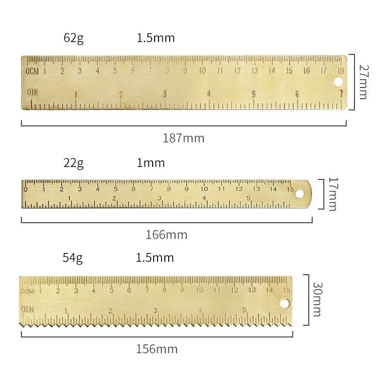 Professional Brass Drafting Set: Triangular Ruler, Protractor, French Curve, Copper Straight Edge Caliper, Vintage Drawing To