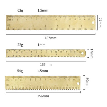 Professional Brass Drafting Set: Triangular Ruler, Protractor, French Curve, Copper Straight Edge Caliper, Vintage Drawing To