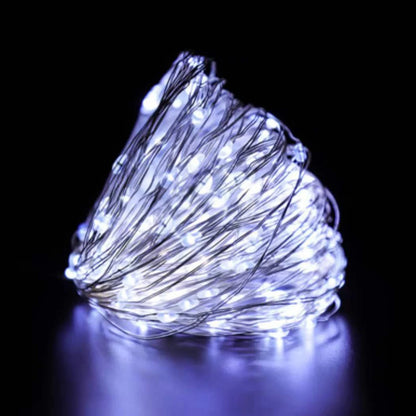 Led Copper Wire Fairy Lights Waterproof LED String Lights Battery Operated DIY Wedding Party Christmas Decoration Garland - W