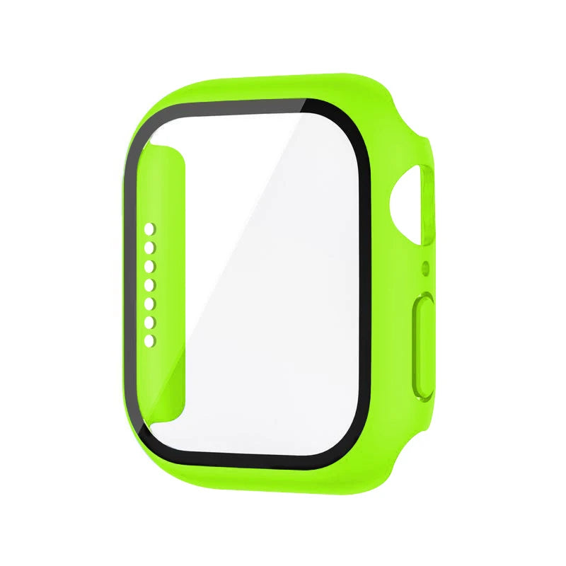 Tempered Glass+Case For Apple Watch 38mm 40mm 41mm 42mm 44mm 45mm 46mm Screen Protector Protective Cover iWatch 10 8 7 9 6 SE