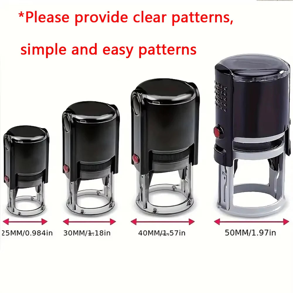 Custom Stamp Round Self Inking,Personalized Stamp 25/30/40/50mm Monogram LOGO Design Rubber Stampswith 4 Optional Ink Colors