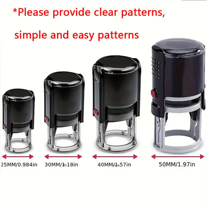 Custom Stamp Round Self Inking,Personalized Stamp 25/30/40/50mm Monogram LOGO Design Rubber Stampswith 4 Optional Ink Colors