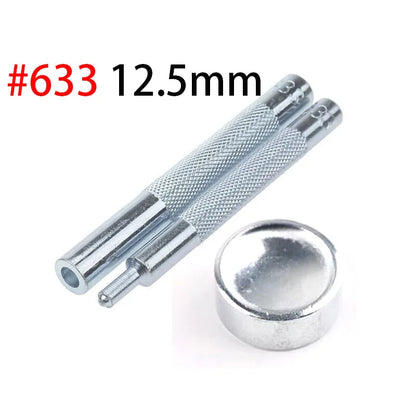 50Sets Leather Snap Fasteners Kit 10mm 12mm 15mm Metal Button Snaps Press Studs 4 Install Tools Leather Snaps For DIY Clothes