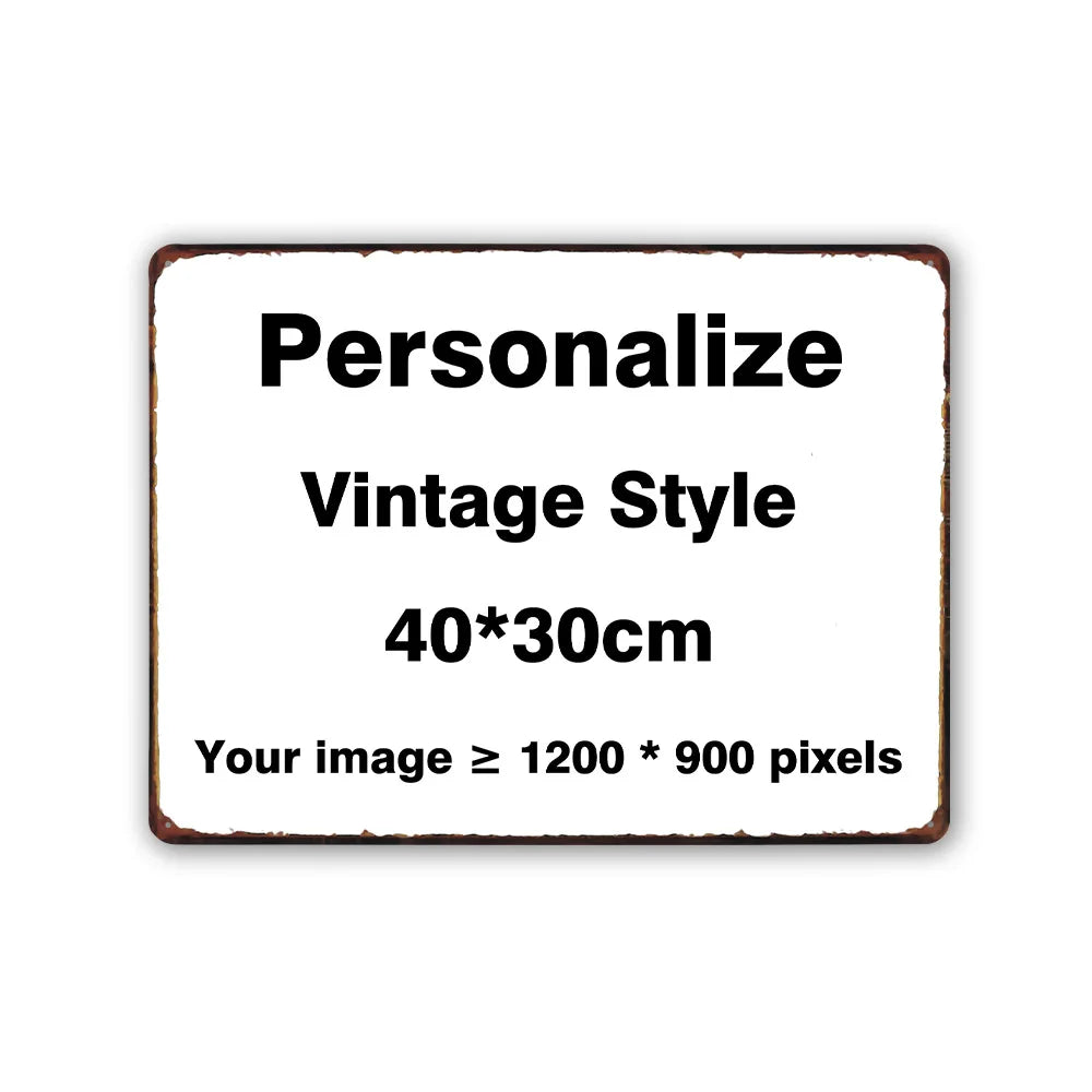Custom Metal Tin Sign Vintage Wall Art Poster Personalise Room Decoration, Personalized Gift Free Design