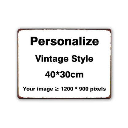 Custom Metal Tin Sign Vintage Wall Art Poster Personalise Room Decoration, Personalized Gift Free Design - 3040Horizontal Ret