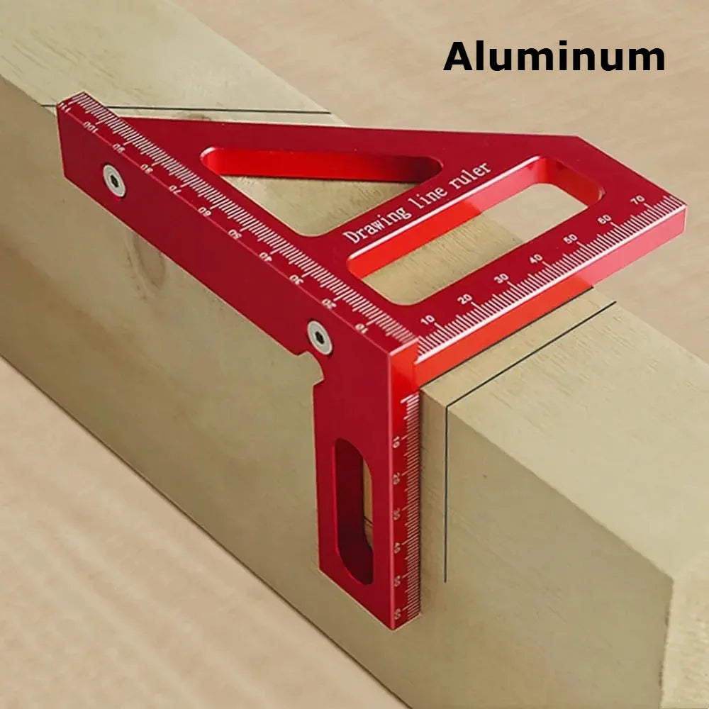 Carpenter Square -Woodworking Square Protractor Aluminum/Plastic Ruler 3D Multi Angle 45/90 Degree Layout Measuring Ruler