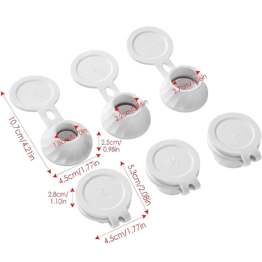 Bottle Emptying Caps, 3/6pcs Adapters Transfer Connector, 3 Sizes Inverted Caps Flipping Bottle, Inverted bottle cap Get Ever