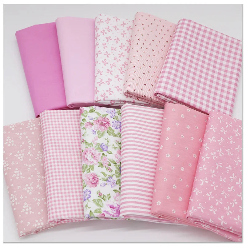 160cm*50cm Pure cotton twill fabric cotton cloth cotton floral 1.6 meters wide pastoral plaid DIY pink fabric
