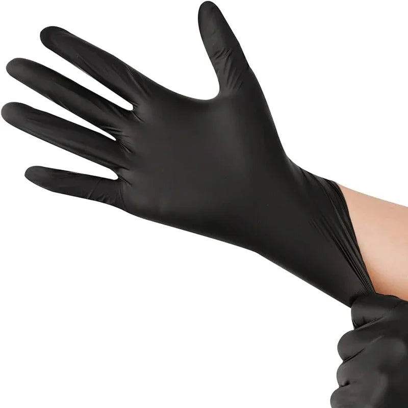 10/20/50/100PCS Black Nitrile Disposable Gloves for Work Latex Free Home Cleaning Glove Textured Mechanic Tattoo Hair Dye Bea