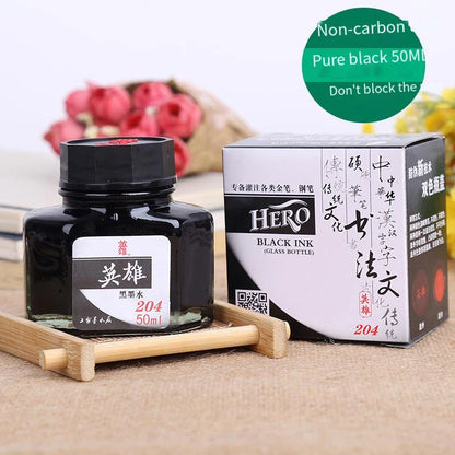 Hero Ink for Writing and Calligraphy Black Pure Blue Red Blue Black Non-Carbon Ink 233A/231A/232A/234A/440/204 ink supplies -