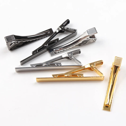 Tie Clips Gold Colour Fashion Ties for Men Gifts Metal Simple Bar Clasp Practical Necktie Accessories Tie Pin Mens Collar Cli