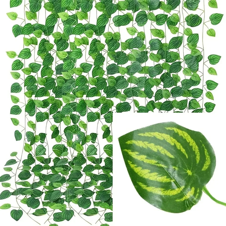 4/10M Artificial Plant Green Ivy Leaf Garland Fake Plant Creeper Hanging Vine Outdoor DIY Garden Wall Wedding Party Home Deco